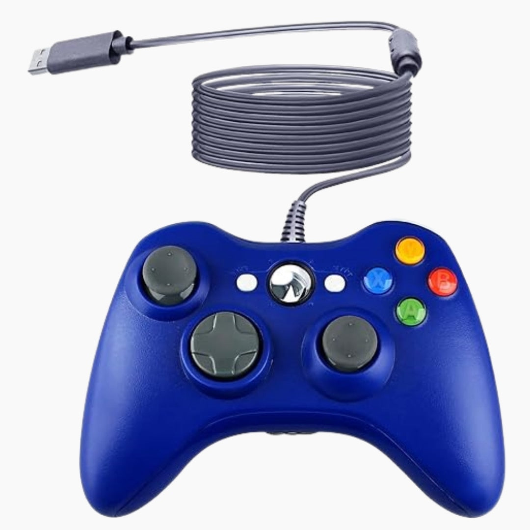Controller Dual Shock Macvi® pentru PC si Xbox 360 cu stick-uri analog vibratii realiste dualpad 8 directii conectare USB cablu 2, 5 m
