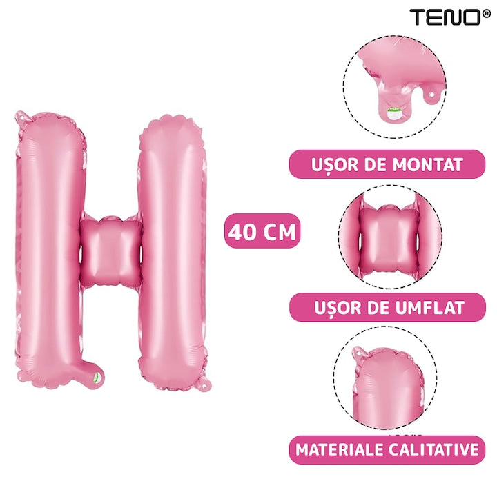 Set 25 Baloane Teno®, Litere, pentru Petreceri/Aniversari/Evenimente, confetti, stelute, model HAPPY BIRTHDAY, rose