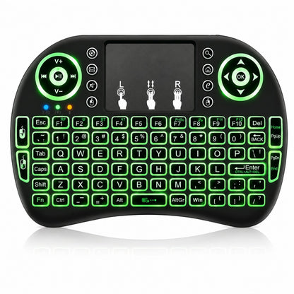 Tastatura Wireless Macvi® i8 RGB Air Mouse Touchpad Iluminata pentru Smart TV Android TV Box PC Laptop Reincarcabila