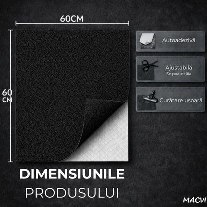 Mocheta scari Macvi® dale autoadezive 60x60 cm, 1 buc. mocheta textila, ajustabila, montaj rapid fara unelte, curatare usoara, potrivita pentru scari, camera copiilor, dressing, aplicare rapida