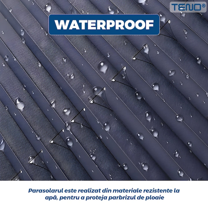 Parasolar Auto Retractabil Teno®, pliabil, universal, pentru masina/jaluzea, fereastra, montare usoara, ventuze de prindere, protectie UV, waterproof, 120x46 cm, negru