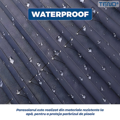 Parasolar Auto Retractabil Teno®, pliabil, universal, pentru masina/jaluzea, fereastra, montare usoara, ventuze de prindere, protectie UV, waterproof, 120x46 cm, negru