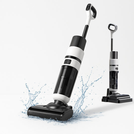Aspirator Vertical cu Spalare Macvi® OZ01 Pro Fara Fir Autocuratare, Dezinfectare Apa, Putere 12000Pa, Autonomie 60 Min Ecran LED 2 Rezervoare