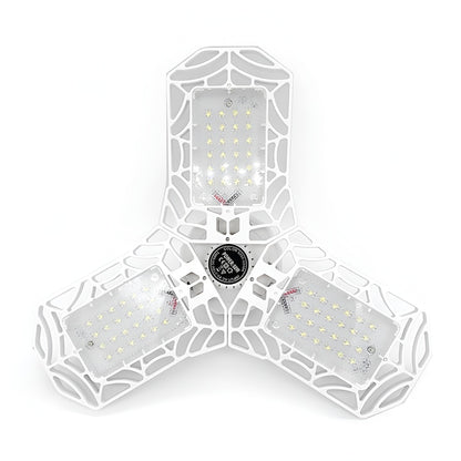 Lampa LED cu 3 Brate Mobile Teno®, 3 aripi pliabile, 36 LED-uri, flux luminos 3000LM, lumina alba rece 6000-6500K, bec iluminare pentru interior garaj/depozit/atelier, alb