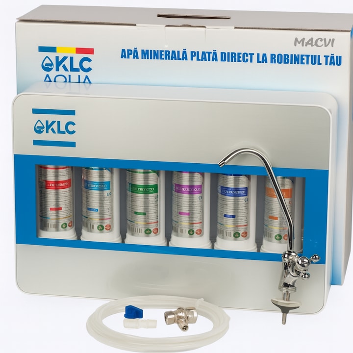 Filtru de apa No.1 Macvi®, statie de ultrafiltrare cu 6 trepte, alcalinizare 0.01 microni, capacitate 8000L, debit 2.5 l/min, montaj chiuveta