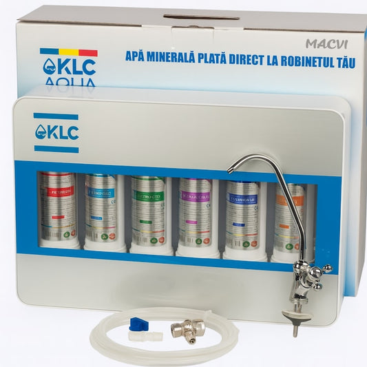 Filtru de apa No.1 Macvi®, statie de ultrafiltrare cu 6 trepte, alcalinizare 0.01 microni, capacitate 8000L, debit 2.5 l/min, montaj chiuveta