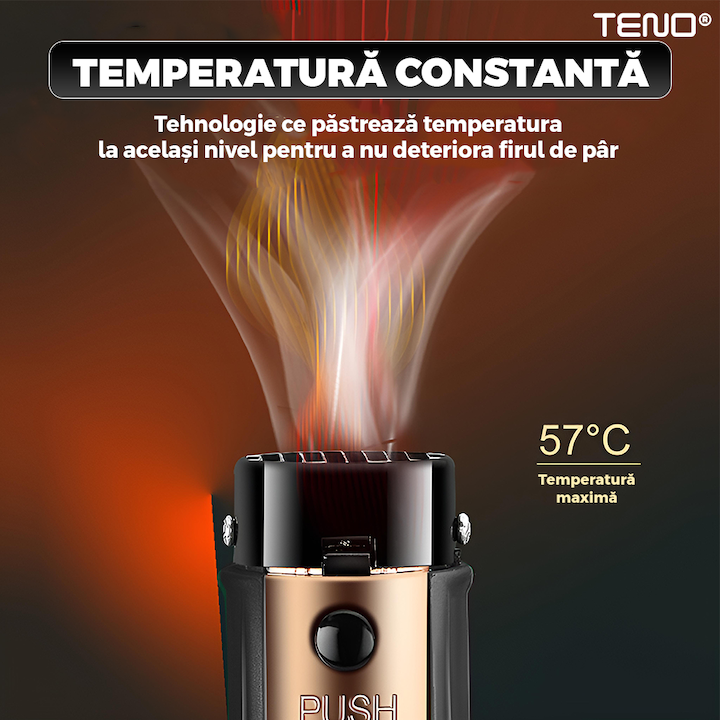 Uscator Profesional de Par 3 in 1 Teno®, aparat multifunctional coafare si uscare, 3 accesorii incluse, 1000W, gri