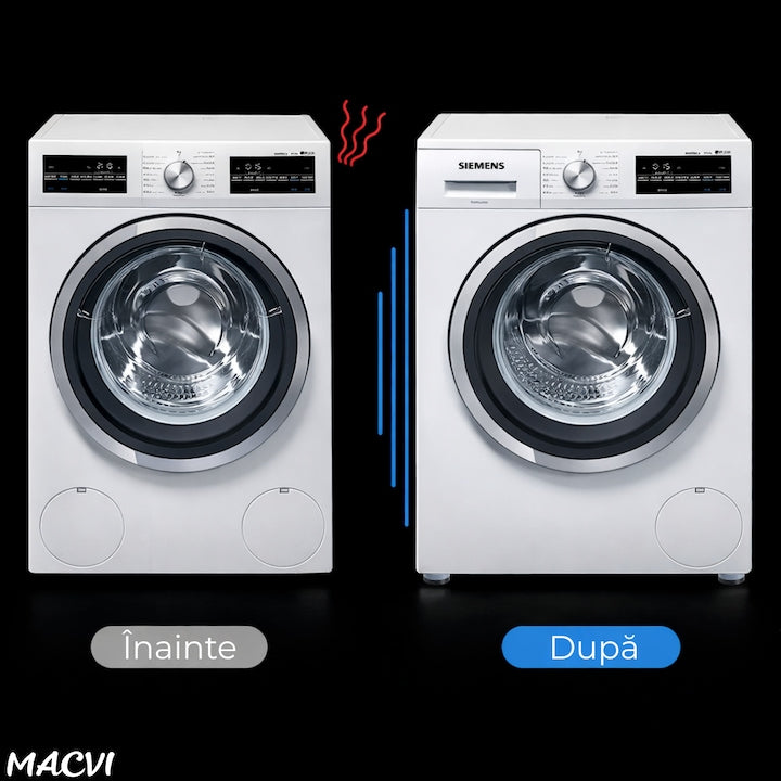 Picioare masina de spalat Macvi® reglabile anti-vibratii reglabile pentru masini de spalat si vase, set 4 bucati, fonoabsorbante, antiderapante, 6, 5×3, 2 cm, gri