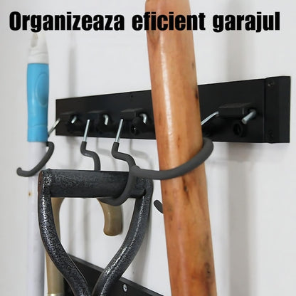 Cuier/Organizator scule Macvi®, suport unelte si obiecte diverse, montaj usor, materiale rezistente, carlige multiple tip S si drepte, ideal pentru baie, garaj si spalatorie, negru