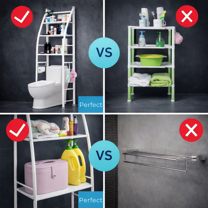 Organizator Multifunctional Macvi® pentru Baie, Toaleta sau Masina de Spalat, Suport pentru Detergenti, Prosoape si Accesorii de Igiena, Design Compact si Montare Rapida