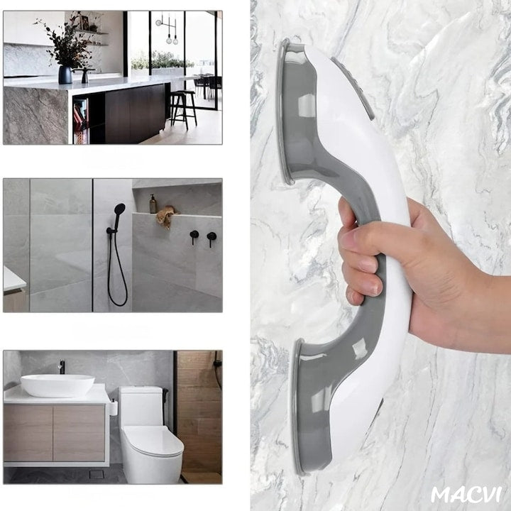 Maner de baie Macvi® cu ventuze puternice maner antiderapant bara de sprijin baie cada si toaleta portabil fara gauri pana la 113 kg