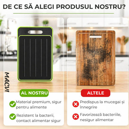 Tocator de Bucatarie 4 in 1 Macvi® pentru Dezghetare Rapida si Taiere, 31 x 21 x 1 cm