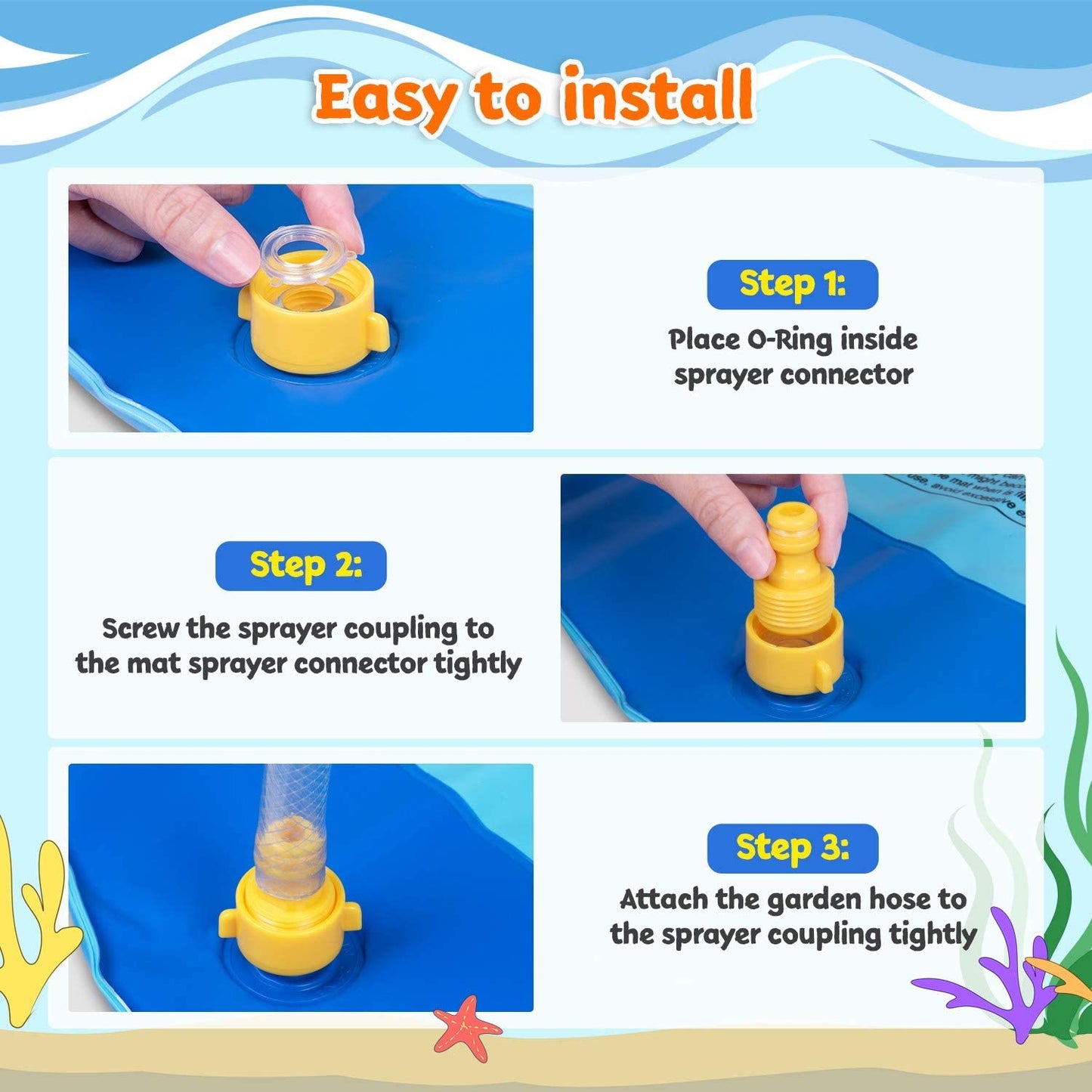 Piscina cu stropitoare, MACVI SummerFun X2, 170 cm, Albastru, pentru copii