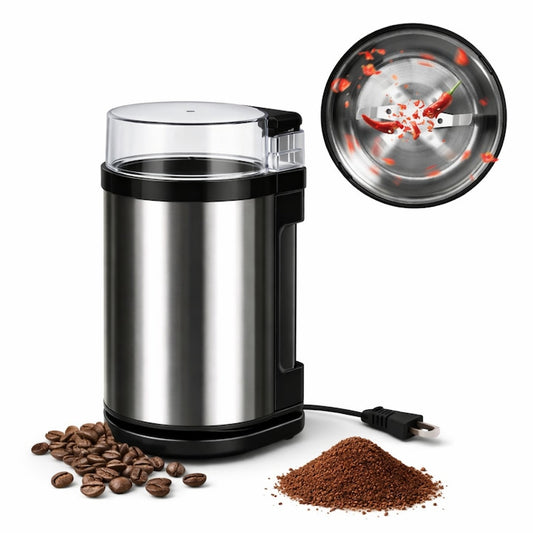 Rasnita Electrica de Cafea Macvi®, 180W, Cutite din Otel Inoxidabil, Capacitate 75 g, Macinare Rapida si Uniforma