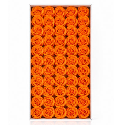 Set 50 trandafiri din sapun, 5x5 cm, calitate premium, decor si cadou elegant, Portocaliu