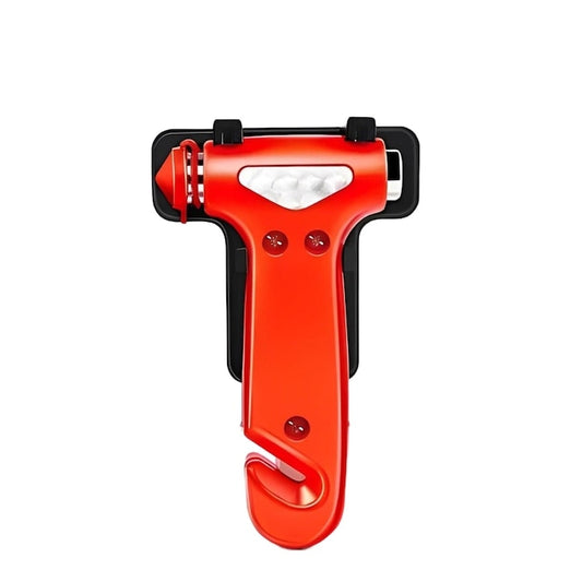 Ciocan de urgenta auto Macvi® 3 in 1, ABS rezistent, cu cutter pentru centura de siguranta si cap metalic pentru spart geamuri