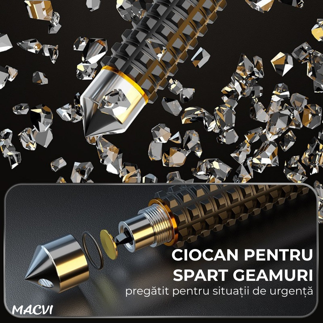 Bata telescopica Macvi® din otel inoxidabil cu maner antialunecare si mecanism extensibil design compact si rezistent