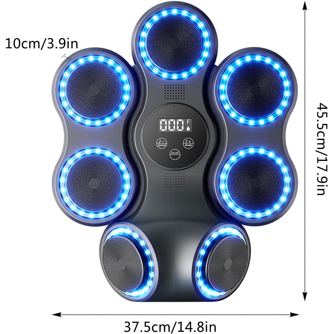 Tinta electronica Macvi® de box muzicala Smart cu Bluetooth, 10 moduri de antrenament, mod dublu, boxe stereo si contorizare lovituri in timp real
