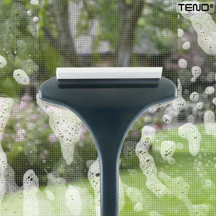 Stergator 2 in 1 Teno®, design dual cu laveta si racleta, maner detasabil, curatare si lustruire, ideal pentru toate tipurile de suprafete, gri/galben