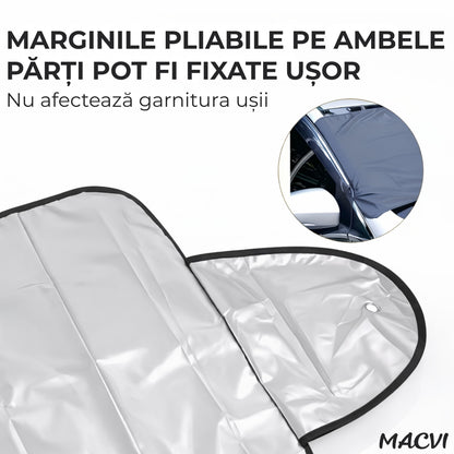 Parasolar Auto Macvi® pentru Parbriz, 70 x150 cm, Protectie UV, cu 2 fete