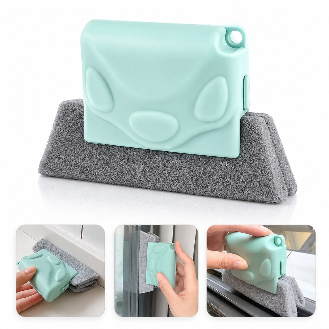 Set Curatare Geamuri Macvi® 3 Dispozitive Profesionale pentru Termopan Colturi Sina Ferestre cu 2 Mini Perii 3 Lavete Rezerva
