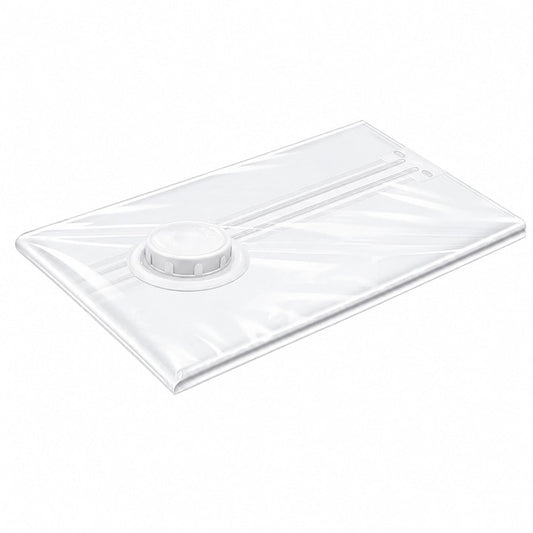 Sac de Vidat Teno®, pentru imbracaminte, pilote, perne, rezistent, valva tripla, materiale calitative, protectie waterproof, reutilizabil, vidare prin vacuum, 70 x 100 cm, alb