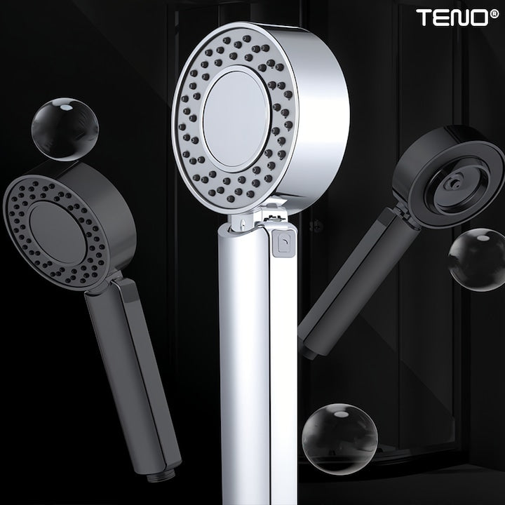 Para de Dus Dubla Teno®, recipient de sapun incorporat, 2 moduri de utilizare, mod presiune ridicata, mod spa, usor de utilizat, operare fara butoane, gri