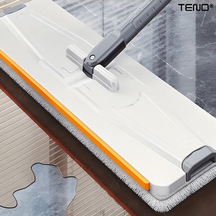 Set Mop si Galeata Teno, galeata dubla, mop plat din inox, alb