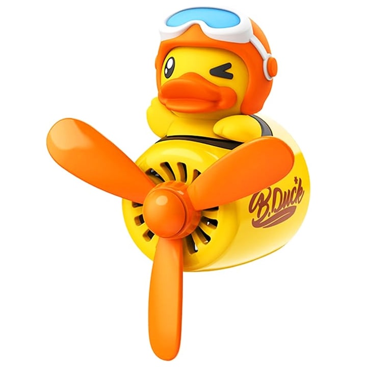 Difuzor Auto Aromaterapie Teno® car pilot yellow duck, kit odorizant, 2 arome cu extracte naturale incluse