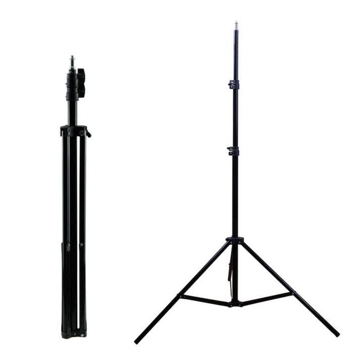 Trepied reglabil 2m Macvi® pentru camera foto, video, telefon si lampa circulara, suport profesional din aluminiu, prindere 1/4", ideal pentru vlogging, fotografie si live streaming