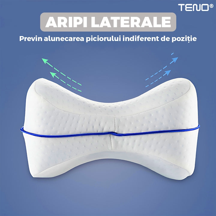 Set 2 Perne Ortopedice Teno®, pentru genunchi si picioare, spuma cu memorie husa detasabila, corectie postura in timpul somnului, 23 x 20 cm
