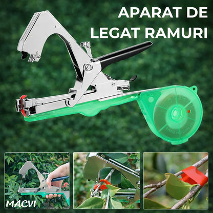 Aparat pentru legarea plantelor Macvi® cu 200 capse si rola de legat, Ideal pentru vie, pomi, legume si flori