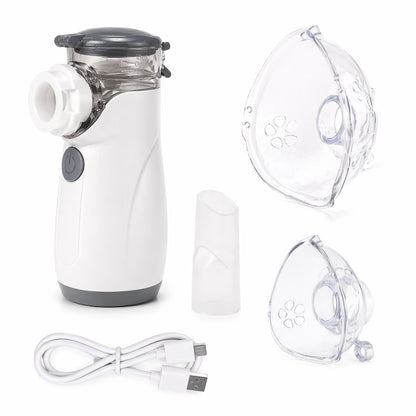Nebulizator pentru copii Teno, particule ultrafine 2.5mm, silentios 30dB, USB, set cu masca adulti si copii
