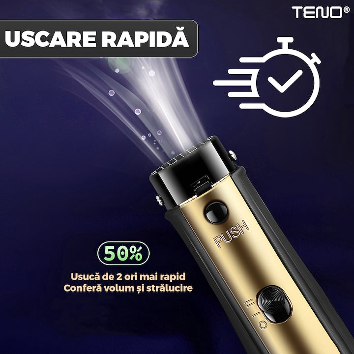 Uscator Profesional de Par 3 in 1 Teno®, aparat multifunctional coafare si uscare, 3 accesorii incluse, 1000W, gri