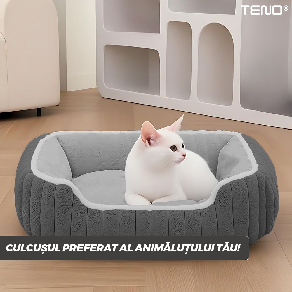 Pat pentru animale Teno, dreptunghiular, moale, gri, marimea M