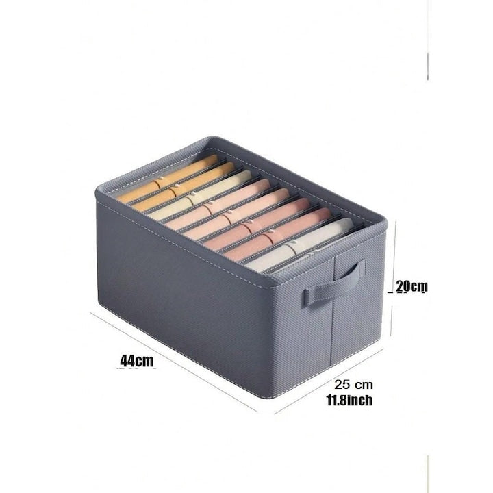 Organizator haine, MACVI, 9 compartimente, pliabil, rigidizat, gri, 44x25x20cm