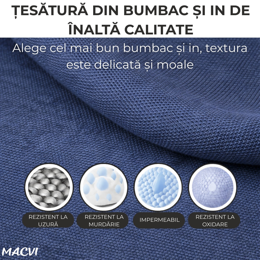Organizator depozitare Macvi® 100 litri, cutie textila pliabila cu capac si fermoar, panou transparent pentru vizualizare si cadru metalic robust, ideala pentru haine voluminoase si depozitare