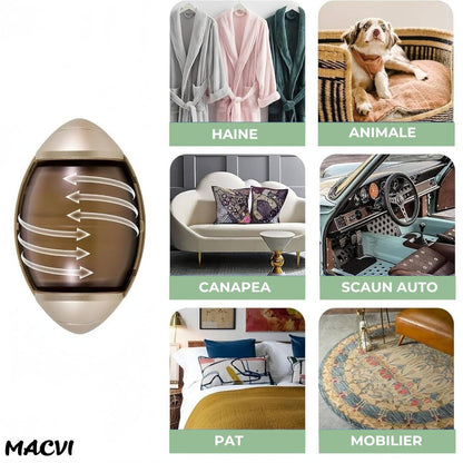 Set 2 role scame reutilizabile Macvi®, lavabile, super adezive, mini, portabile, ideale pentru haine, par de animale si calatorii
