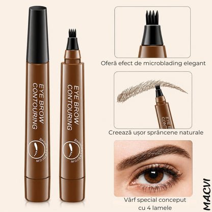 Creion sprancene 3D Microblading, Macvi, rezistent la apa, durata lunga, 01 maro deschis, 5g