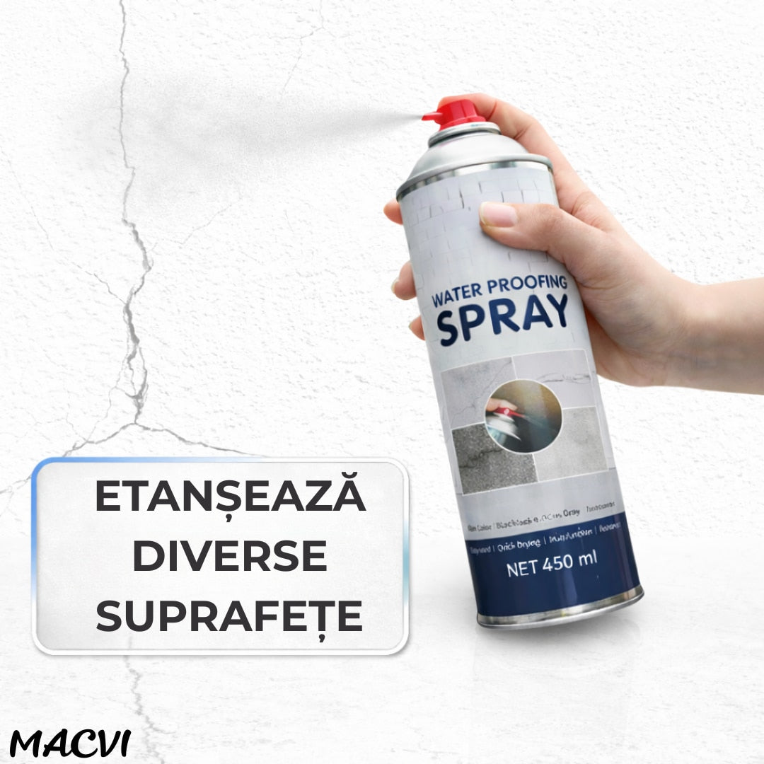 Spray Etansare Macvi® 450ml Hidroizolatie Rapida, Impermeabilizare Crapaturi, Protectie de Lunga Durata, Alb