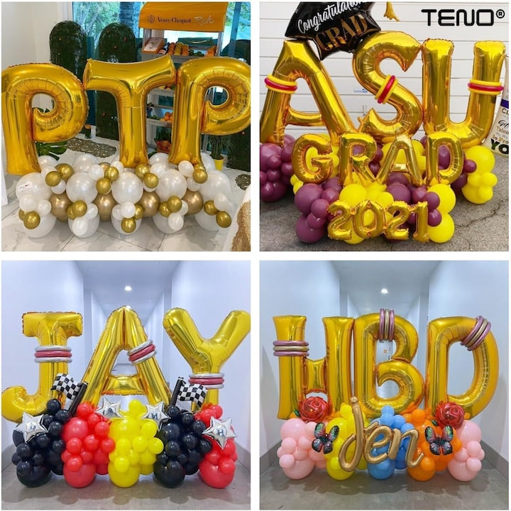 Balon in Forma de Litera N Teno®, metalizat, pentru Petreceri/Aniversari/Evenimente, rezistent, folie, gold, 40 cm
