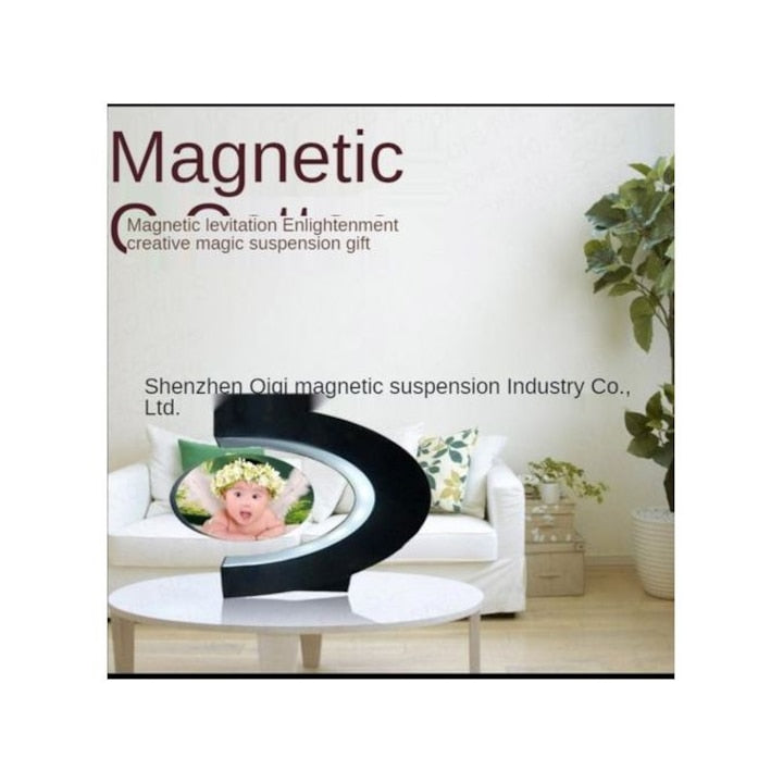 Rama Foto Plutitoare MACVI C Shape, LED Multicolor, Negru, 18x17x8.5cm