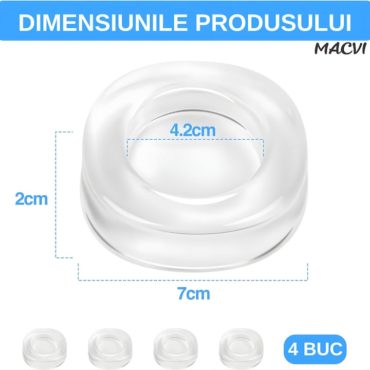 Suporturi Antisoc si Antiderapante Macvi® pentru Picioarele Masinii de Spalat , Stabilitate si Protectie
