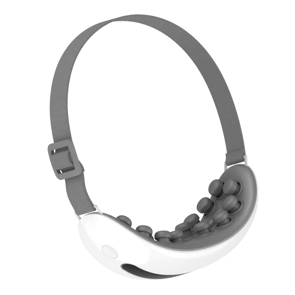 Aparat de masaj pentru ochi Macvi® cu 4 moduri de relaxare 16 puncte de masaj Bluetooth compresie termica presopunctura perne de aer vibratii alb