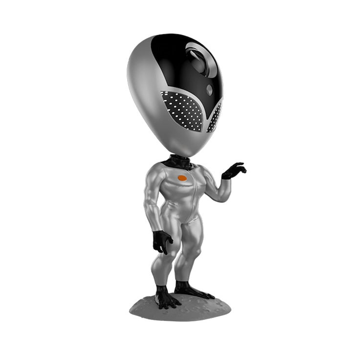 Proiector de Lumini Teno®, tip extraterestru, cu telecomanda si timer pentru durata de iluminare, 8 moduri de proiectie, rotire 360 de grade, ajustare luminozitate, gri