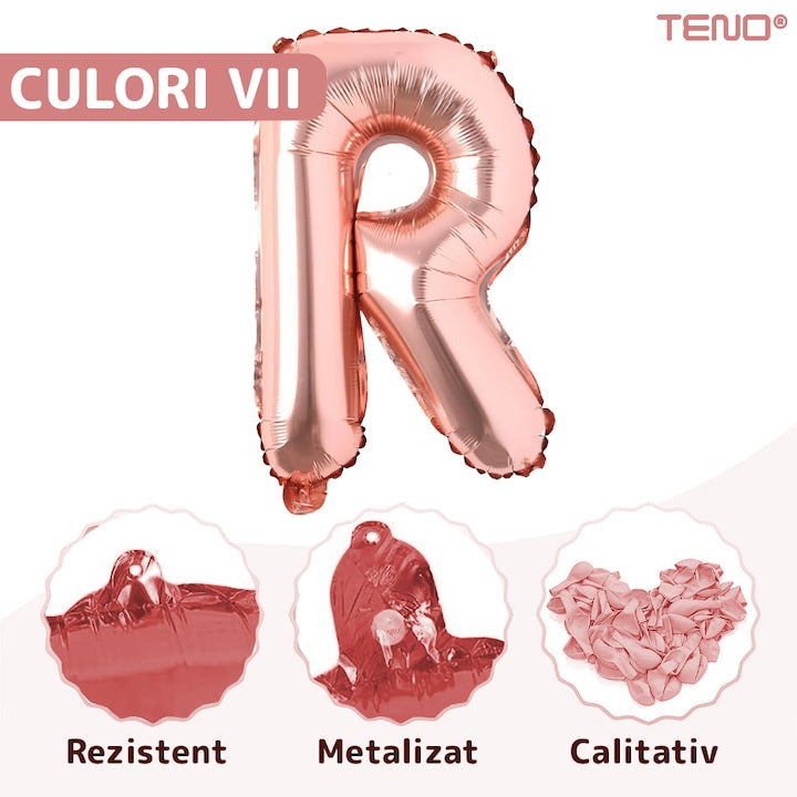 Balon in Forma de Litera R Teno®, metalizat, pentru Petreceri/Aniversari/Evenimente, rezistent, folie, rose gold, 40 cm