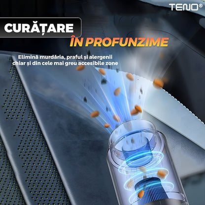 Aspirator de Mana Auto Teno®, 6 in 1, aspirare, suflare, vidare, umflare, viteza ridicata, motor puternic, autonomie mare, baterie litiu, filtru HEPA, 35000PA, 120W, negru
