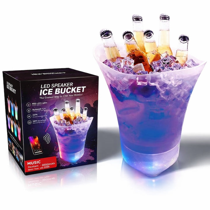 Frapiera MACVI 5 litri, boxa Bluetooth integrata, LED multicolor, plastic impermeabil