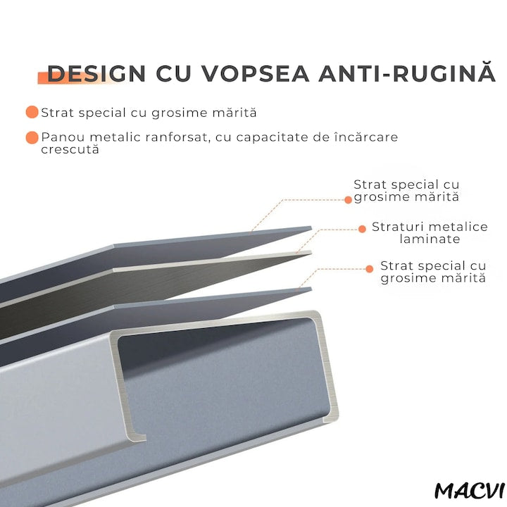 Dispozitiv Cu Roti Macvi® pentru Mutare Frigider si Electrocasnice, Suport Mobil Extensibil din Metal 45-70 cm, Roti Duble Rezistente, Sistem Anti-alunecare