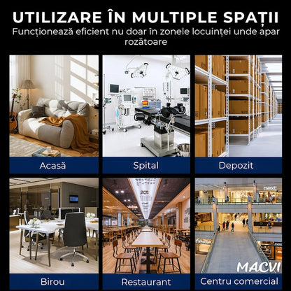Dispozitiv/Repelent Ultrasunete Macvi® Anti Rozatoare Insecte 220V Priza, Interior, Soareci, Gandaci, Tantari, Alb